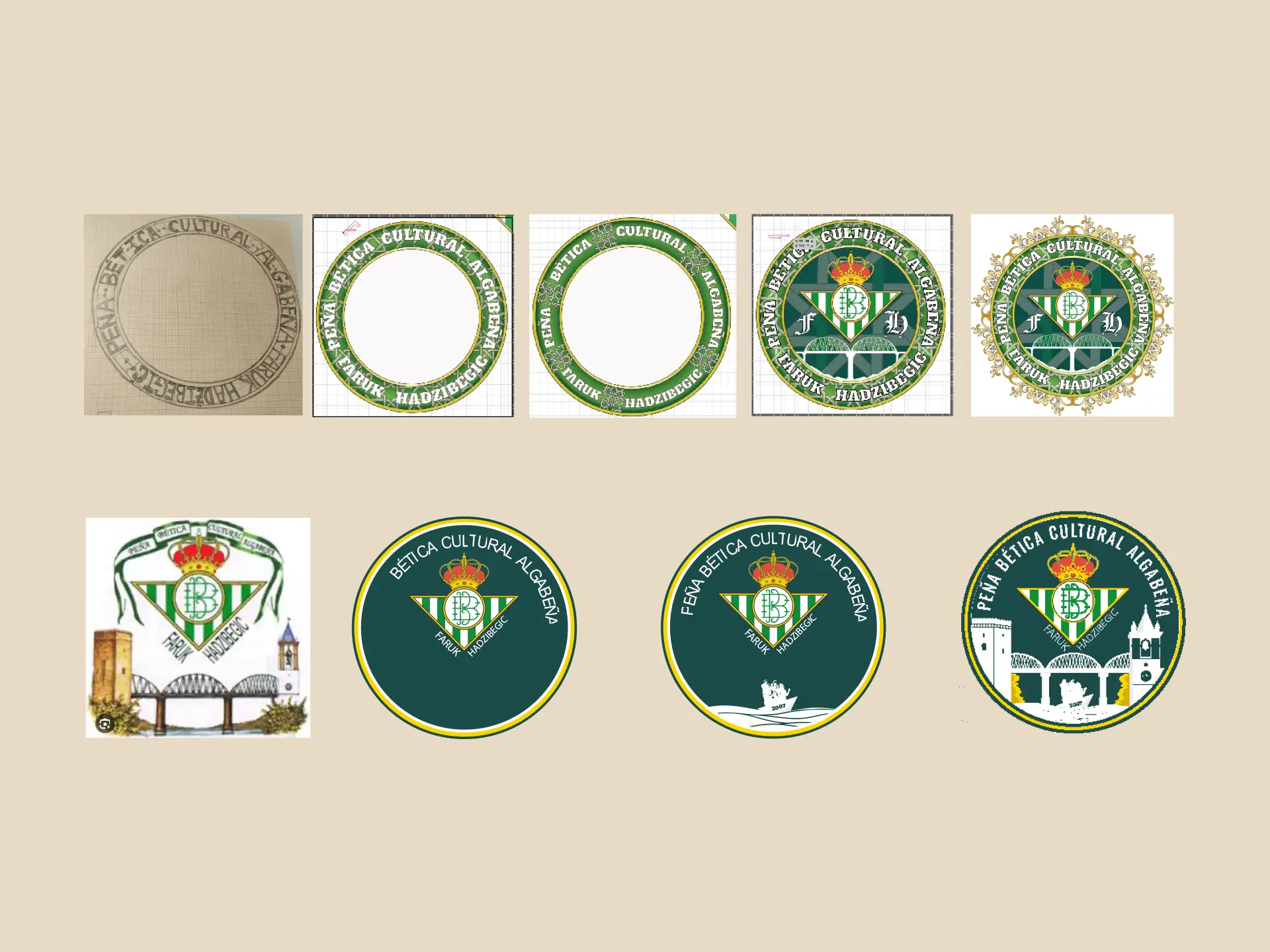Peña Bética Algabeña - Bocetos y Proceso de Creación Logotipo