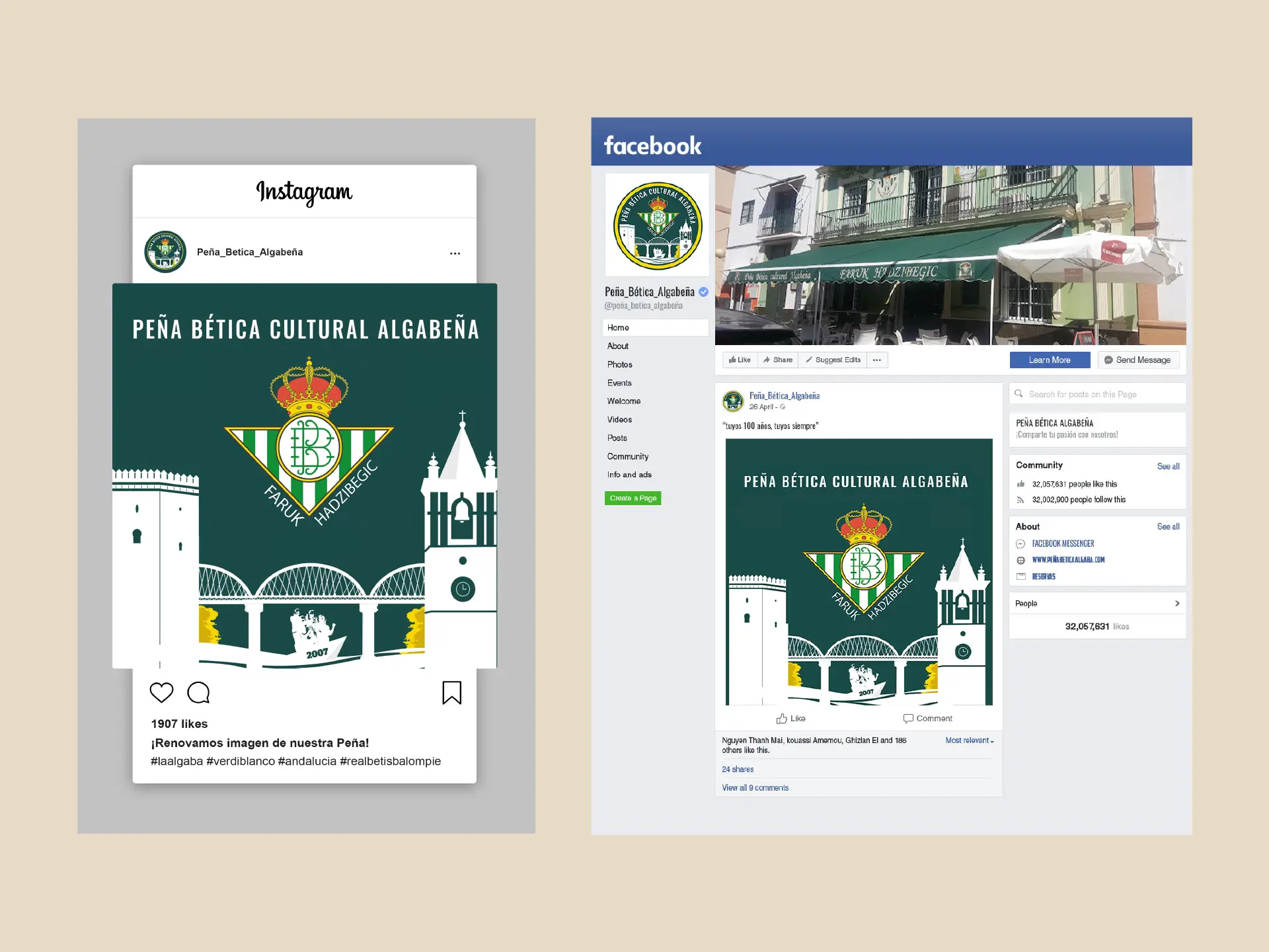 Peña Bética Algabeña - Redes Sociales